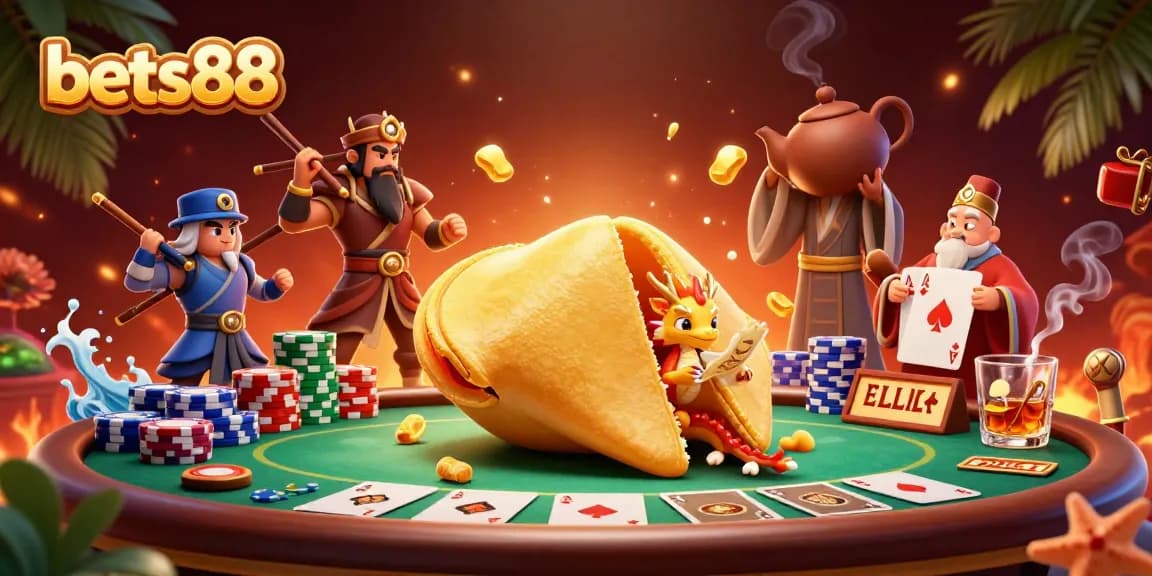Bet88 players enjoying a lively poker game surrounded by enchanting casino elements