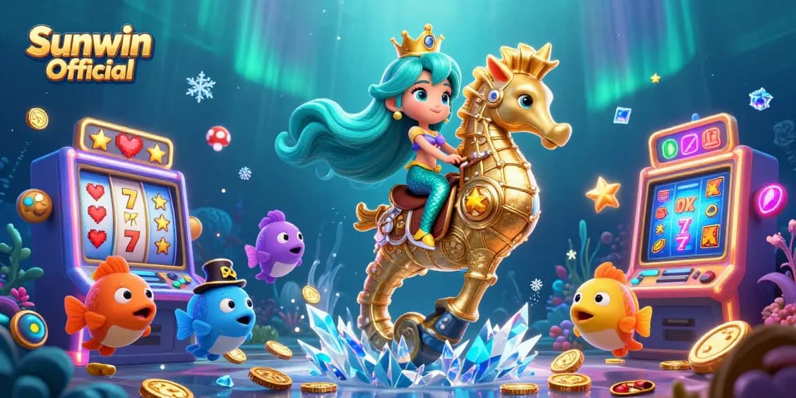 Experience captivating slots and jackpots at Sunwin Official with vibrant underwater gaming elements.
