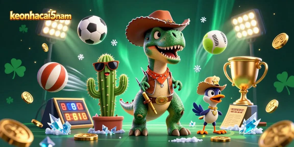 Engage in exciting gameplay at keonhacai5nam with cartoon characters and dynamic sports action.