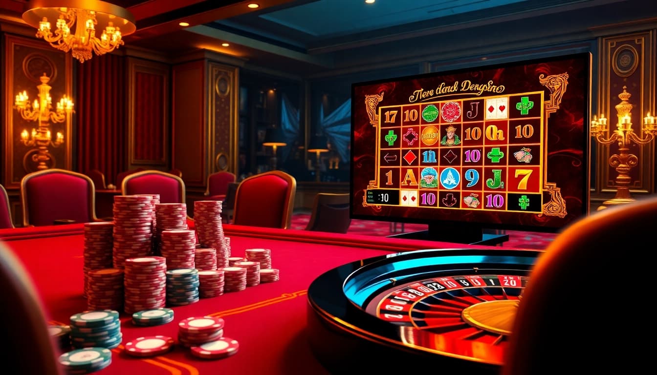 Experience the excitement of a demo slot pragmatic game with vibrant visuals in a luxury casino setting.