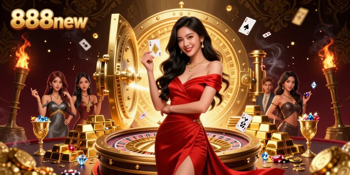 Experience thrilling gaming action at 888new with stunning visuals, vibrant colors, and engaging casino elements.