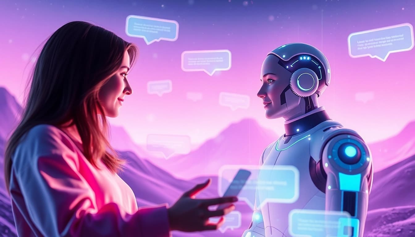 Engaging sex AI chat interaction between a user and digital character, showcasing intimate dialogue.