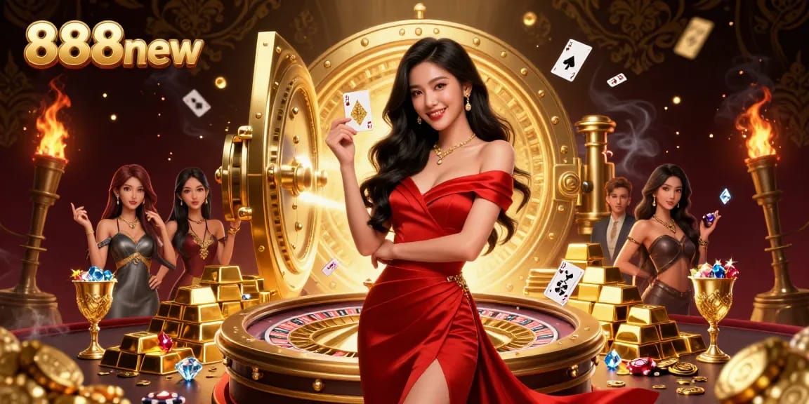 Experience thrilling gaming action at 888new with stunning visuals, vibrant colors, and engaging casino elements.