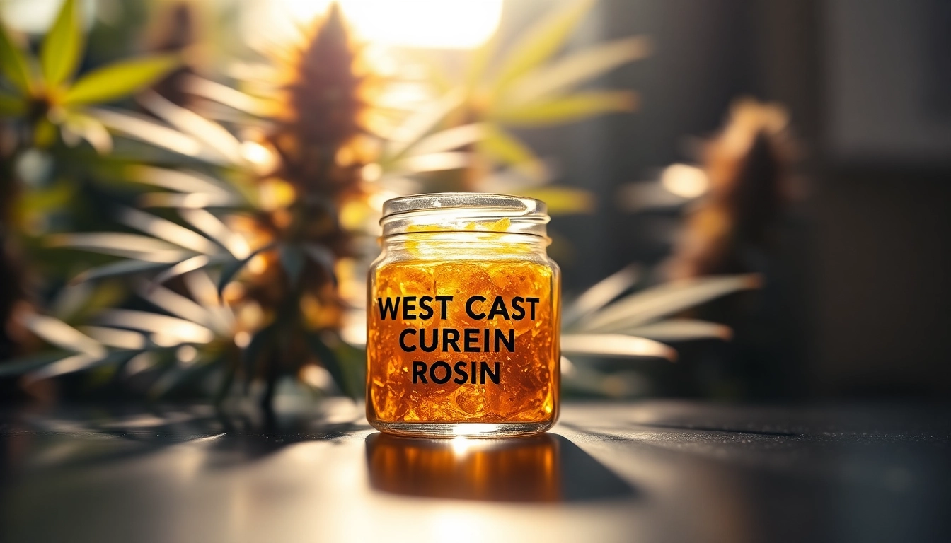 Showcase west coast cure rosin in a professional setting, highlighting its rich texture and quality.
