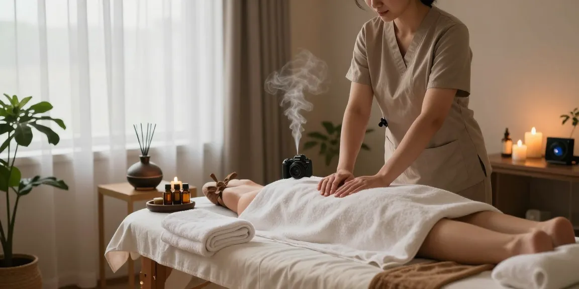 Serene spa setting with Swedish massage preparation at makangs.com/region/국내/서울-/마사지-스웨디시