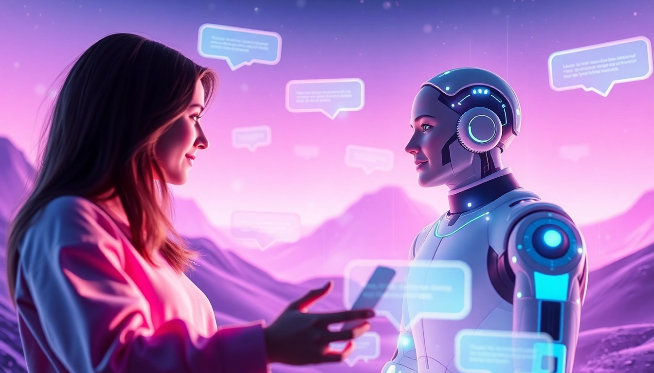Engaging sex AI chat interaction between a user and digital character, showcasing intimate dialogue.