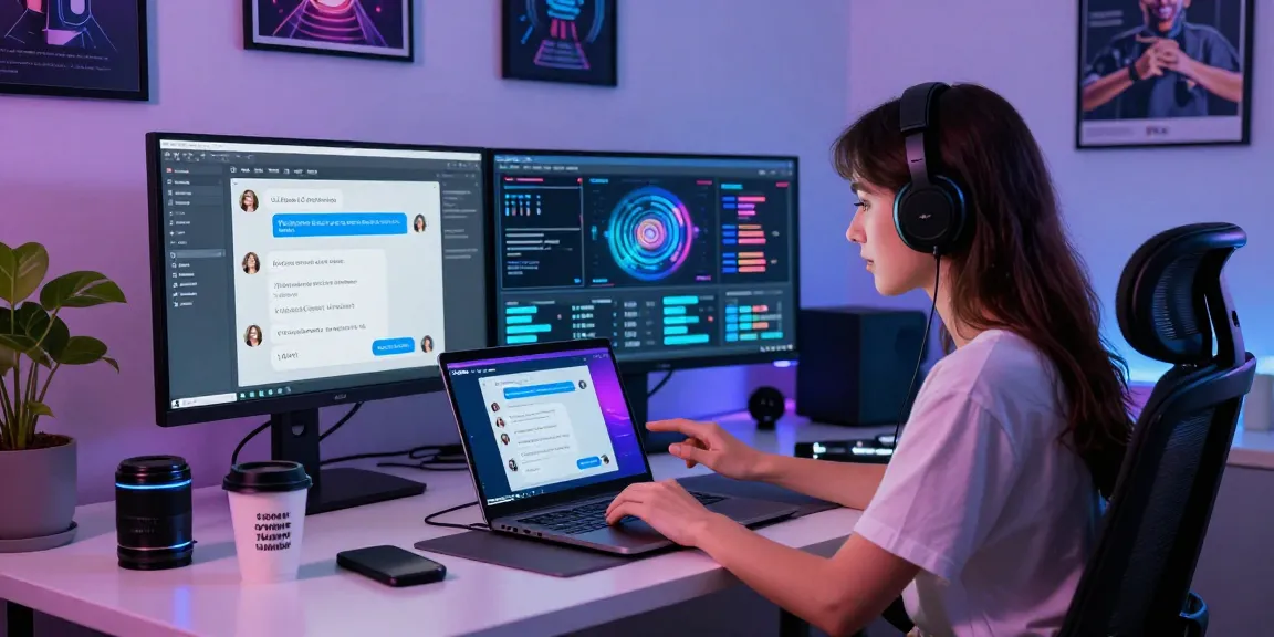 Engaging workspace scene showcasing Crush AI interactions with vibrant chat interfaces and performance analytics.
