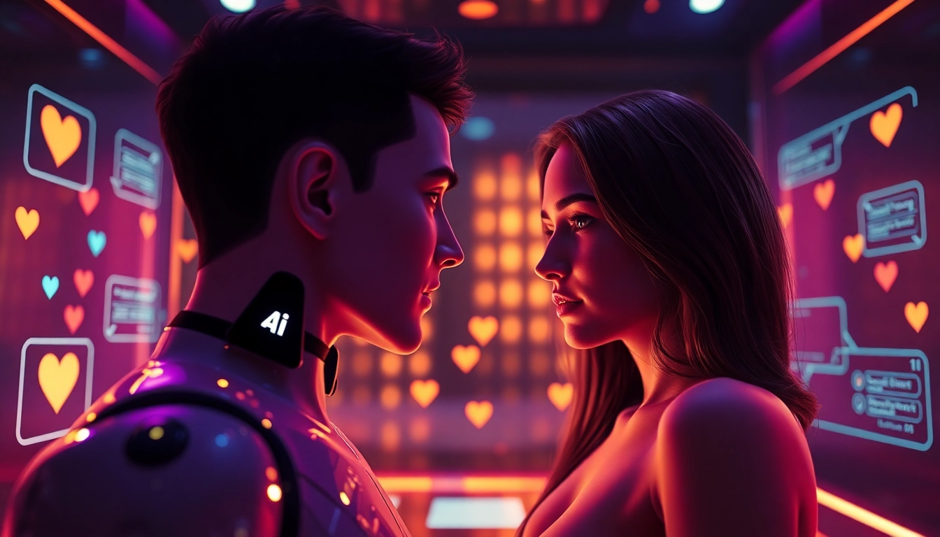 Engaging in sex ai chat with a seductive AI character in a modern digital environment.