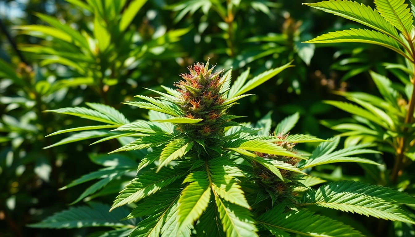Exquisite close-up of Miracle Fruit strain showcasing vibrant flowers and lush foliage.