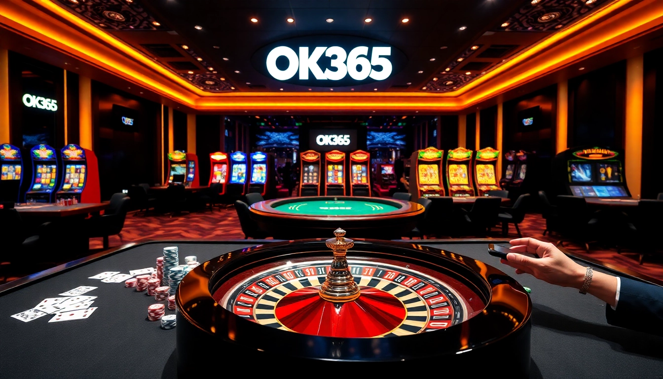 Experience the thrill of casino gaming with OK365's luxurious tables and vibrant slot machines.