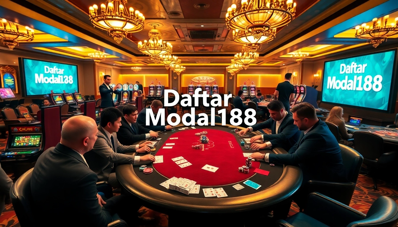 Engage in thrilling gameplay at a luxurious poker table with Daftar Modal138, exuding excitement and elegance.