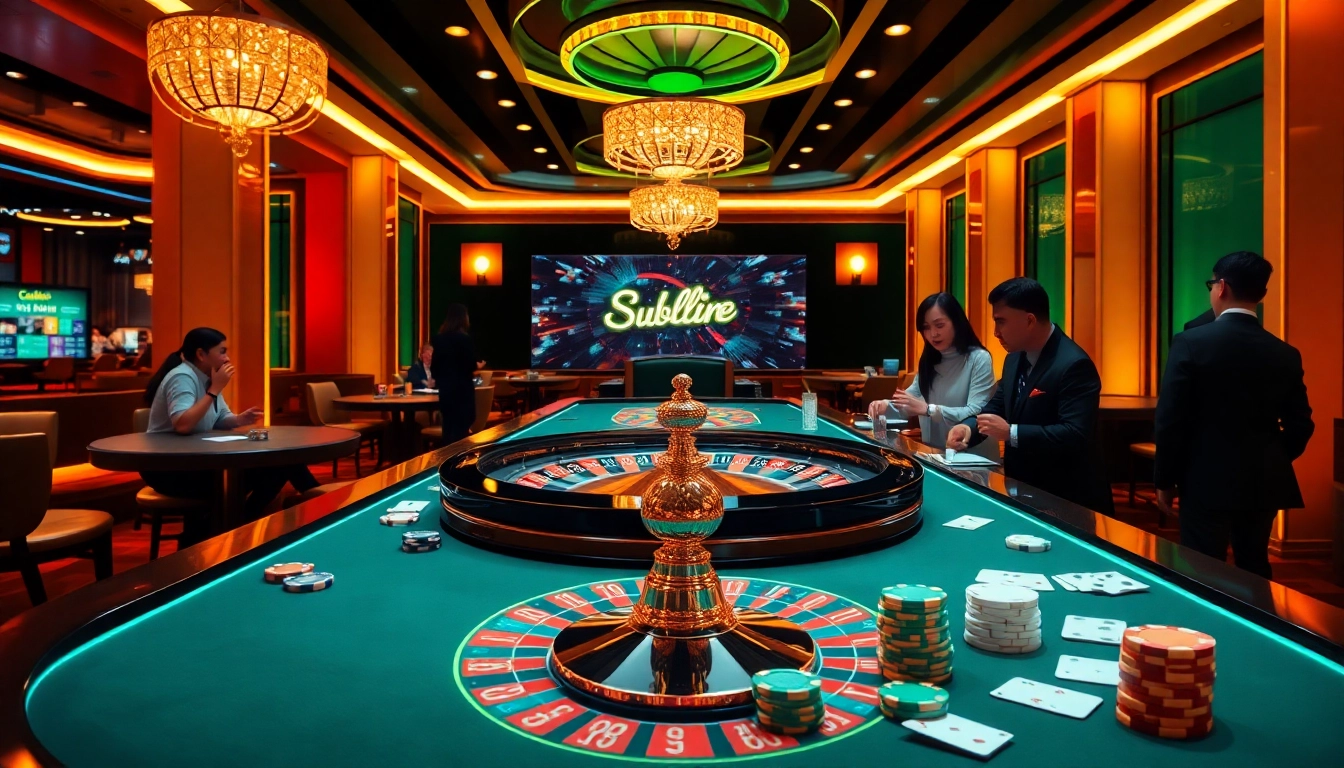 Engaging casino atmosphere showcasing S8 online gambling with roulette wheel and poker chips.
